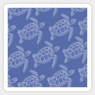 turtle aloha print pattern hawaii light blue and white Sticker